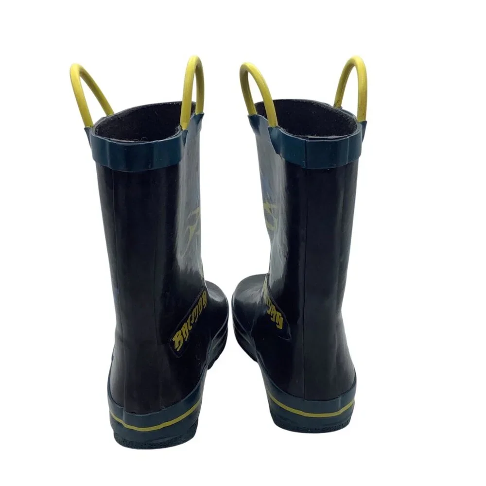 Batman Rain Boots Kid Size‎ 11/12 Pull On Handles Graphic Design